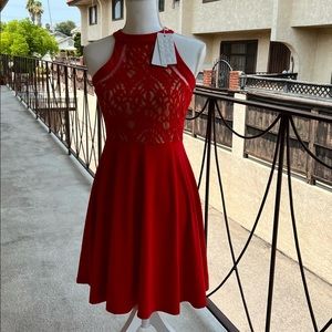 NWT Beautiful Red Sleeveless Lace Dress Small